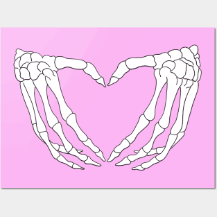 Skeleton Hand Hearts "Pastel Goth" - Type 2 Posters and Art